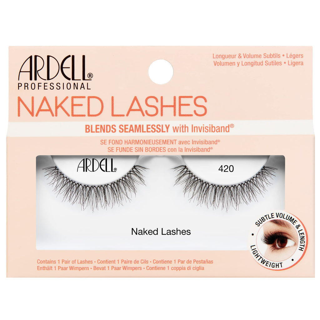 Ardell - Professional Naked Lashes, Invisiband, Reusable, Lightweight, Black 420, 1 Pair, 0.06 lb