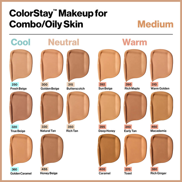 Revlon - Colorstay SPF 15 Makeup Foundation for Combination/Oily Skin, Toast 370, 1 Fl Oz