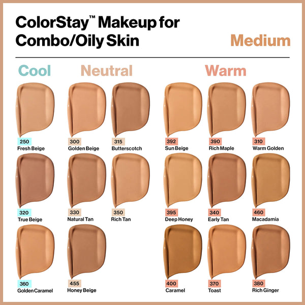 Revlon - Colorstay SPF 15 Makeup Foundation for Combination or Oily Skin, Toast 370, 1 Fl Oz