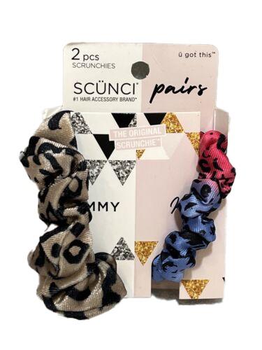 Scunci - Leopard Print Style 2 - Mommy and Me Scrunchie Set Ponytail Holders, 1 Pair