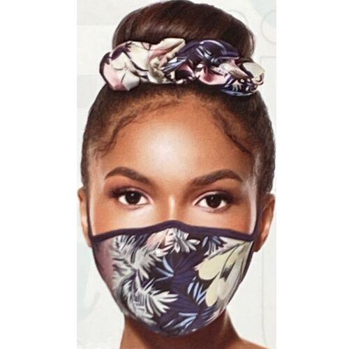 Scunci - Scrunchie & Mask - Pink, Blue, White Pattern Style 1